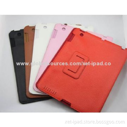 Stand Case/Magnetic Smart Cover for iPad 2, Made of Real Leather Material